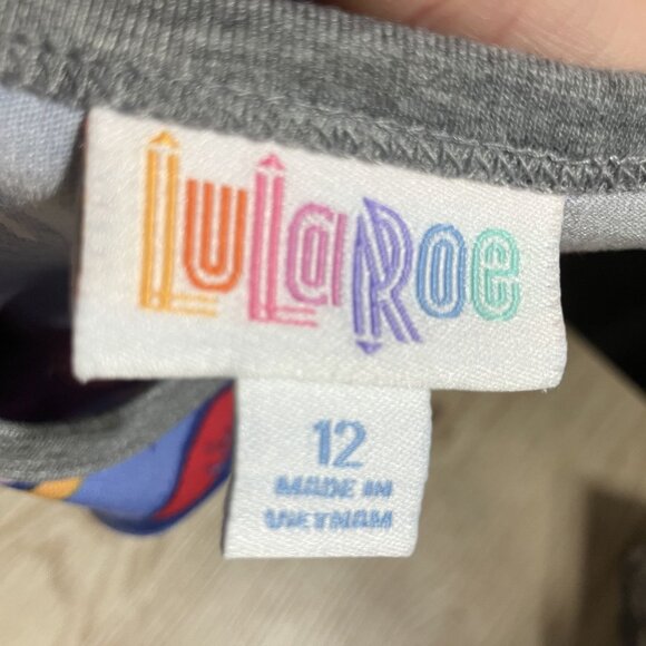 LuLaRoe Youth Girls Disney Graphic Raglan Sleeve Top Size 12 - Picture 4 of 5